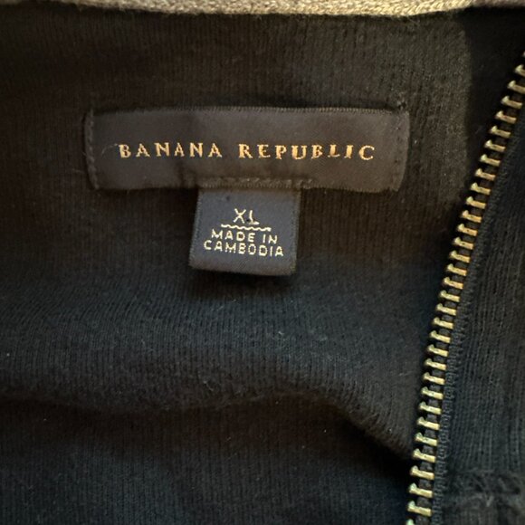 Banana Republic Black full-zip sweater XL Pockets Ribbed - Picture 8 of 10